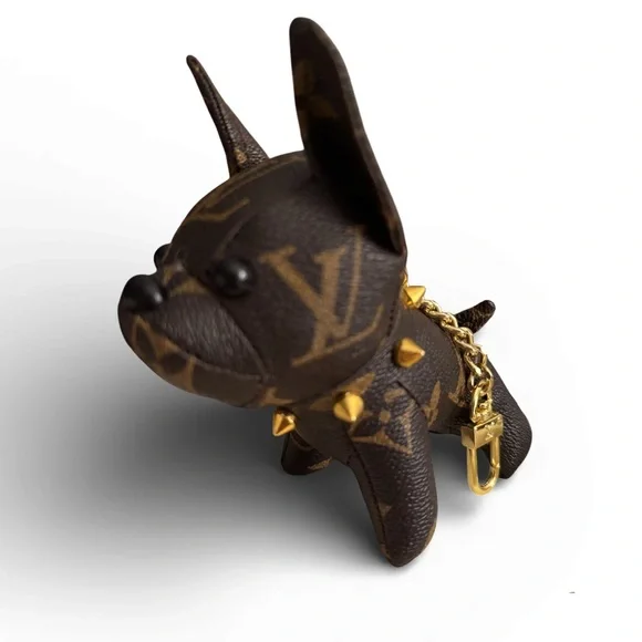 Classic LV Monogram x French Bulldog Keychain Bag Charm
